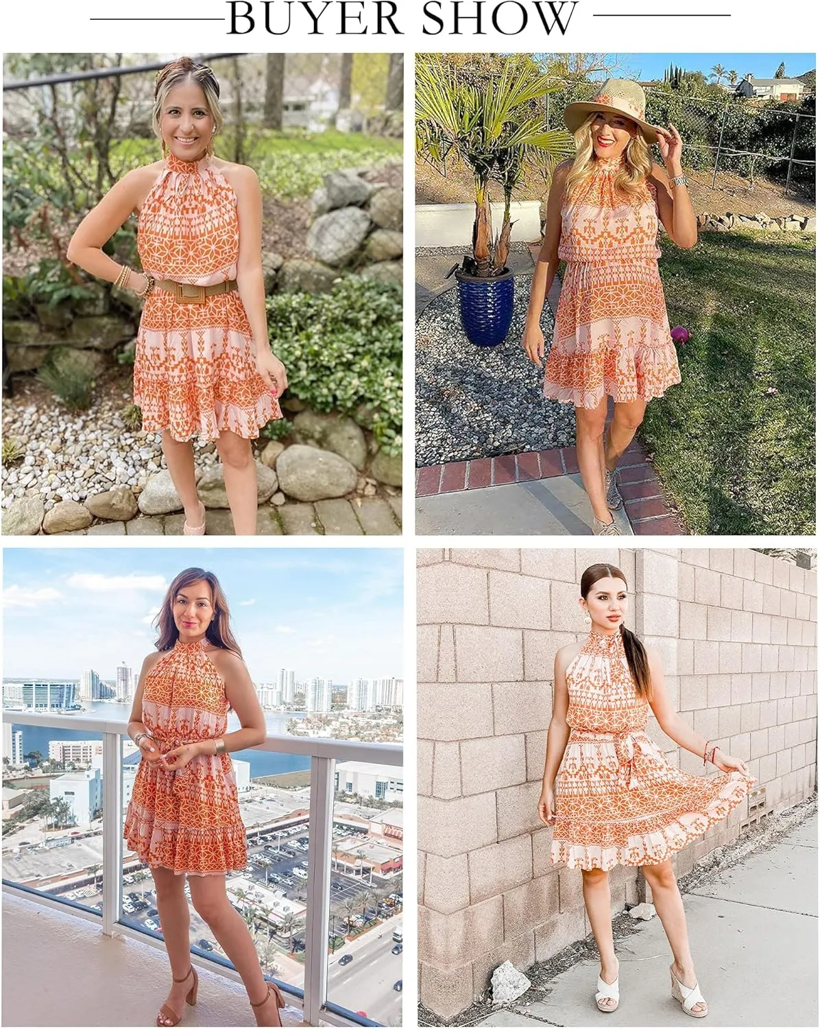 BTFBM Women Halter Neck Summer Dresses 2025 Spring Casual Sleeveless Floral Polka Dot Ruffle Mini Boho Beach Sun Dress