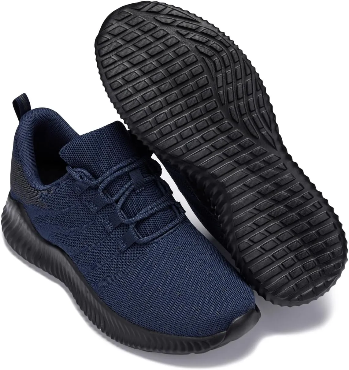 CALTO Men's Invisible Height Increasing Elevator Shoes - Navy/Blue Ultra Feather Lightweight Sporty Sneakers - 2.8 Inches Taller - Q217 - Size 13 D(M) US