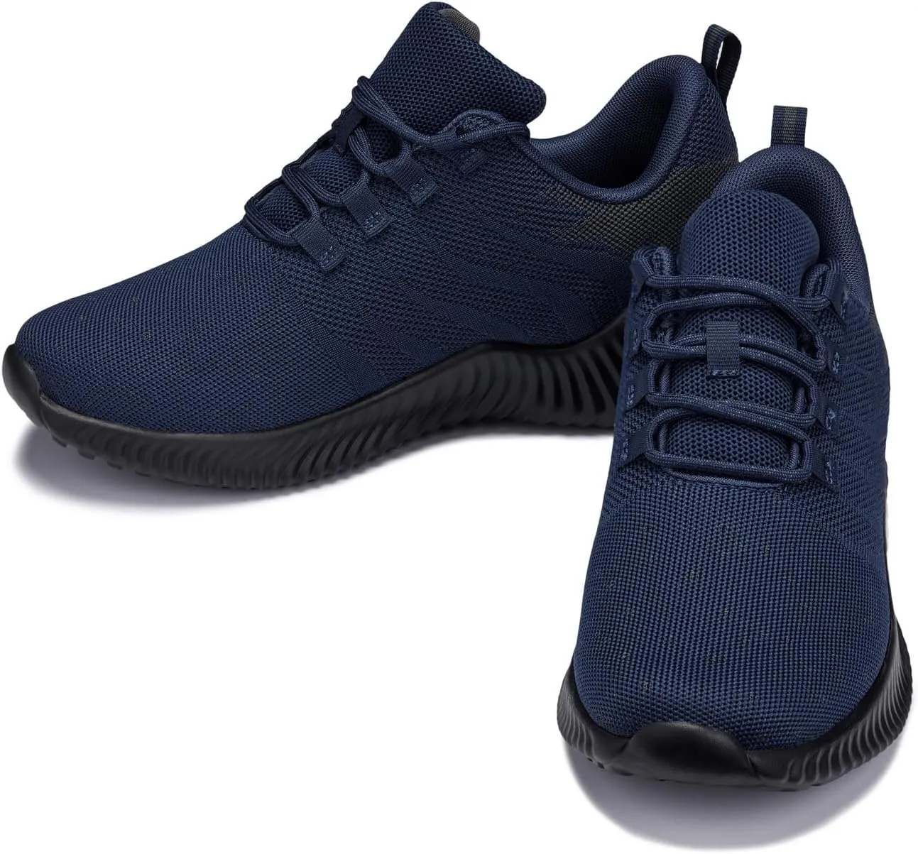 CALTO Men's Invisible Height Increasing Elevator Shoes - Navy/Blue Ultra Feather Lightweight Sporty Sneakers - 2.8 Inches Taller - Q217 - Size 13 D(M) US