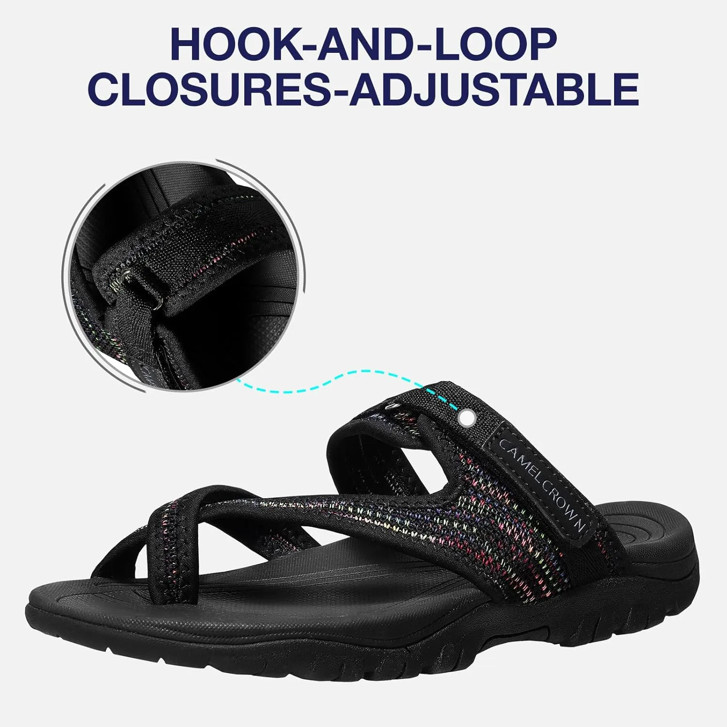 CAMEL CROWN Waterproof Hiking Sandals Women Arch Support Sport Comfortable Walking Water Sandals for Beach Travel Athletic