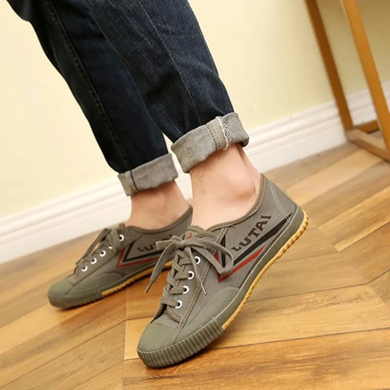 Canvas Martial Arts Shoes Low Top Breathable Canvas Sneakers for Kung Fu, Parkour, Comfortable Casual Walking Shoes