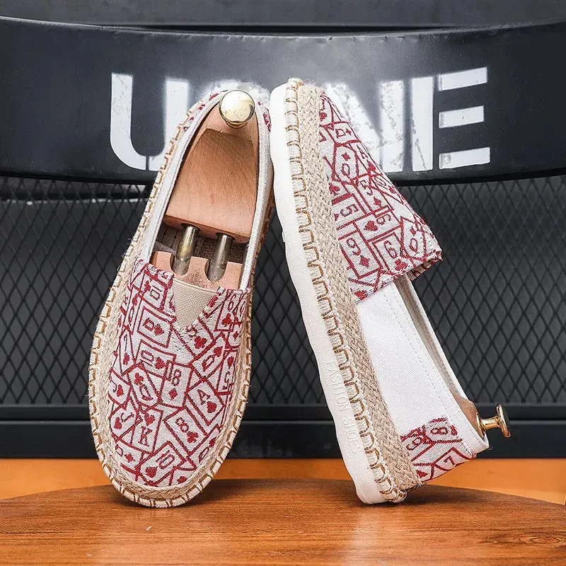 Canvas Shoes Men 2024 Spring/Summer New  Breathable Slip-On Men's Casual Cloth Shoes Sweat-Absorbant Walking Espadrilles