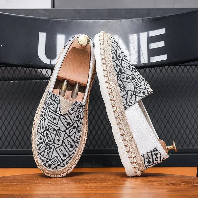 Canvas Shoes Men 2024 Spring/Summer New  Breathable Slip-On Men's Casual Cloth Shoes Sweat-Absorbant Walking Espadrilles
