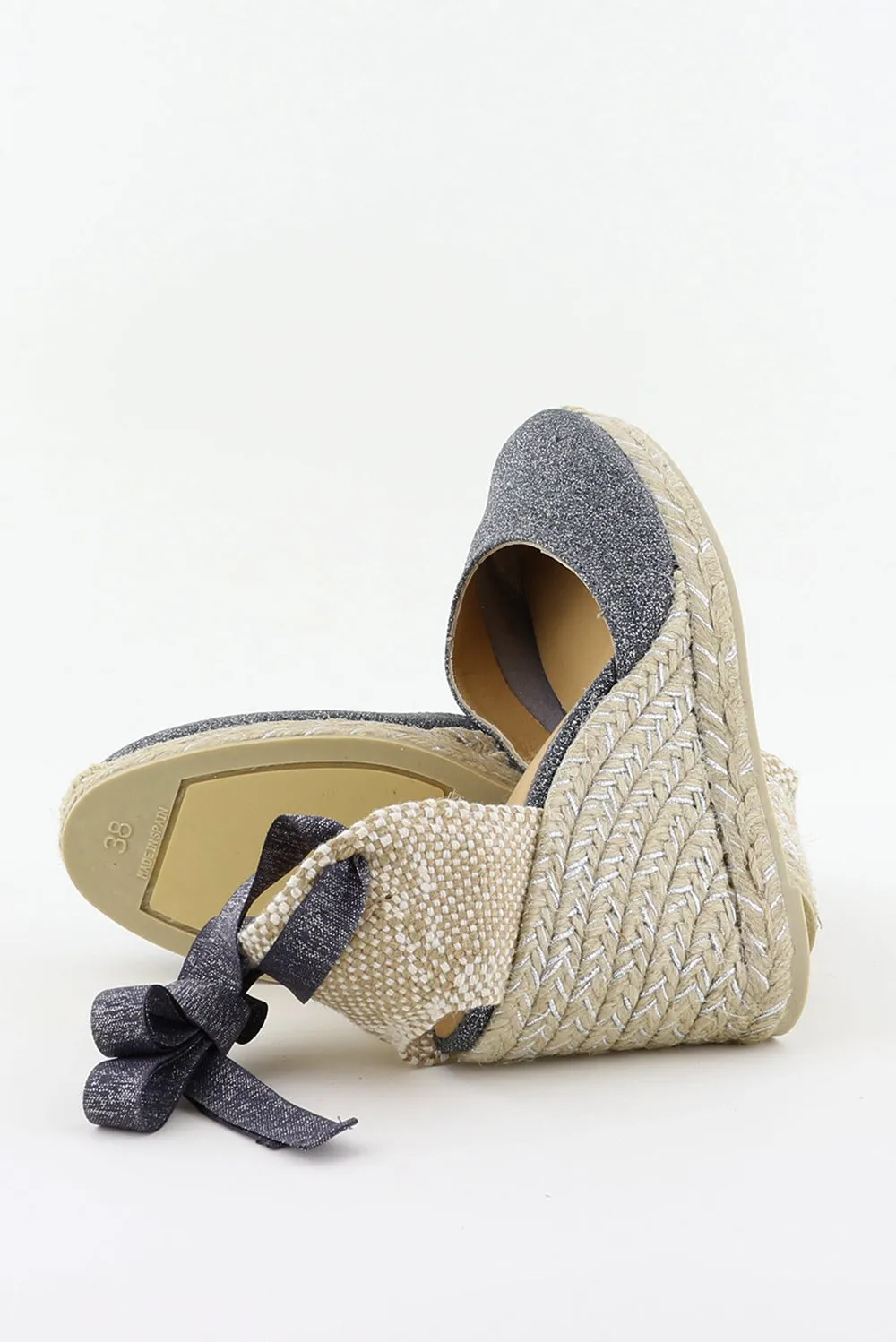 Castaner espadrilles Carina 8 021767 gris oscuro/plata