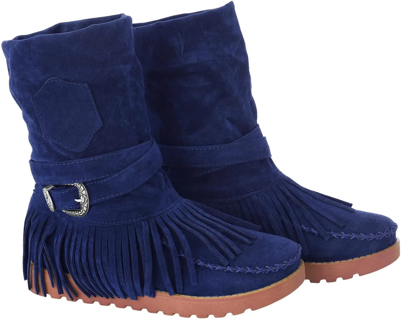 Casual Fashion Women Ankle Boots Women's Boots Ankle Boots Casual Retro Fringe Tassel Round Toe Flat Women's Boots