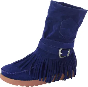 Casual Fashion Women Ankle Boots Women's Boots Ankle Boots Casual Retro Fringe Tassel Round Toe Flat Women's Boots