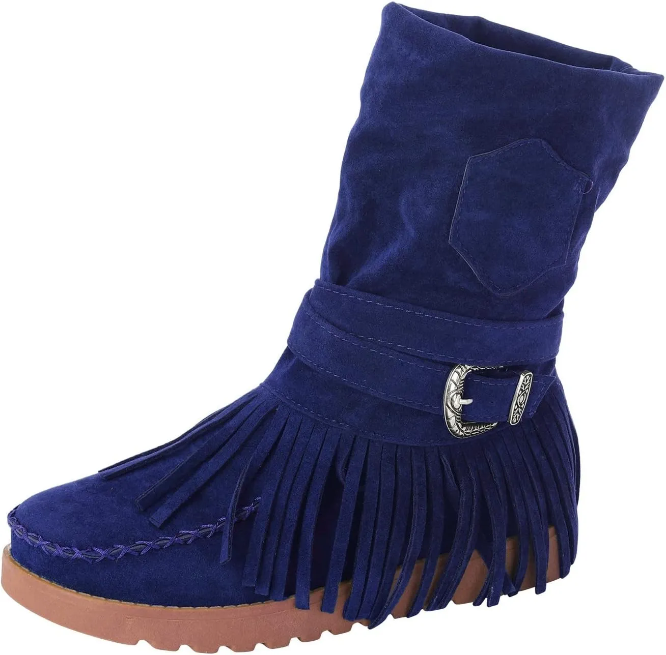 Casual Fashion Women Ankle Boots Women's Boots Ankle Boots Casual Retro Fringe Tassel Round Toe Flat Women's Boots