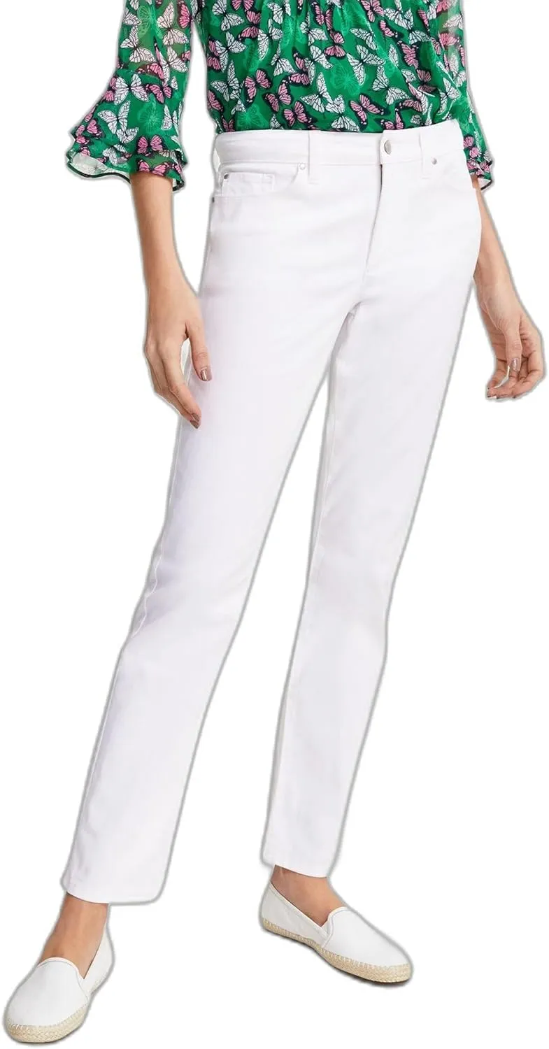 Charter Club Damask Women's Lexington Tummy Control Straight-Leg Jeans Bright White 18