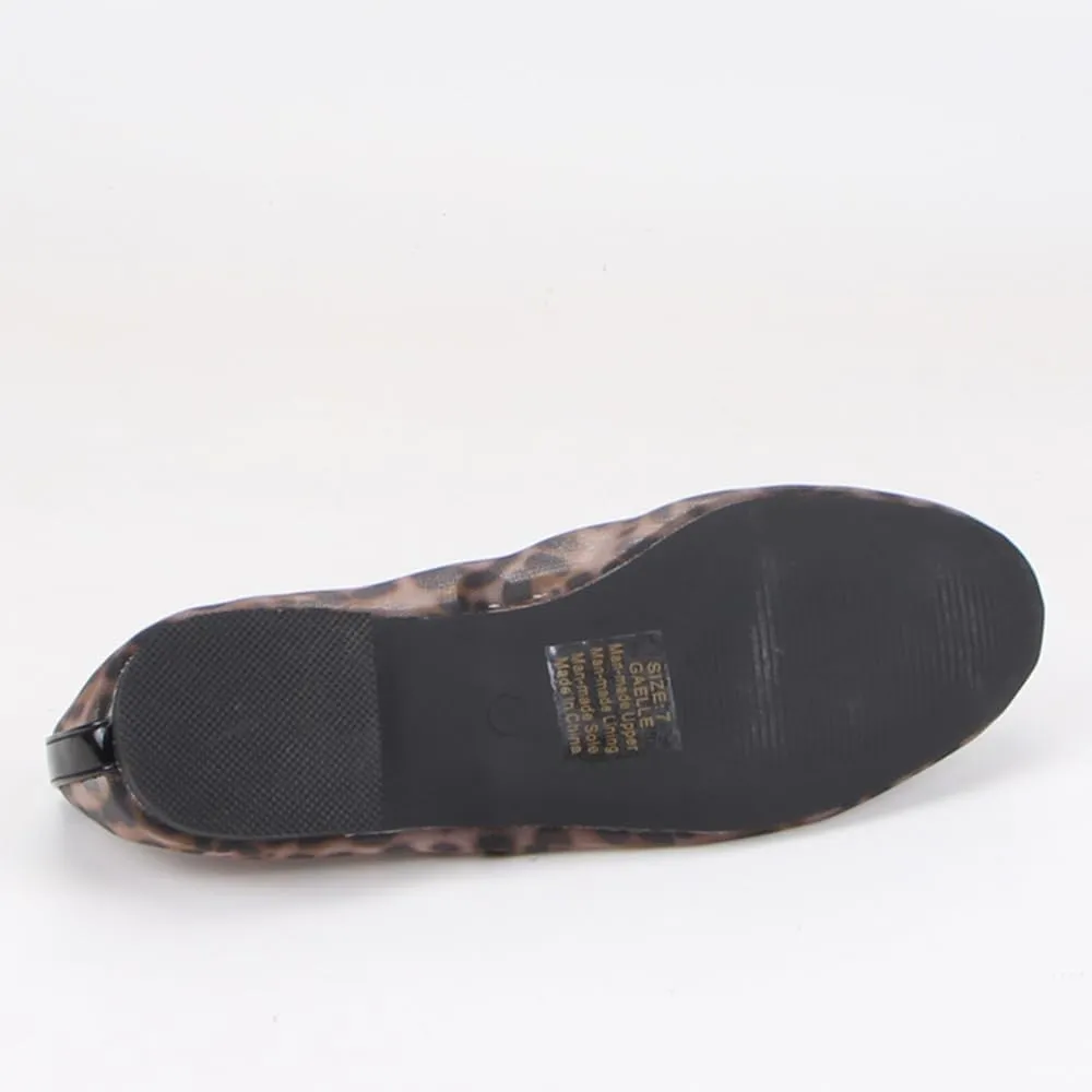 Cheetah Mesh Ballet Flats for Women Leopard Print Mary Jane Shoes Round Toe Spring Summer Comfort Footwear