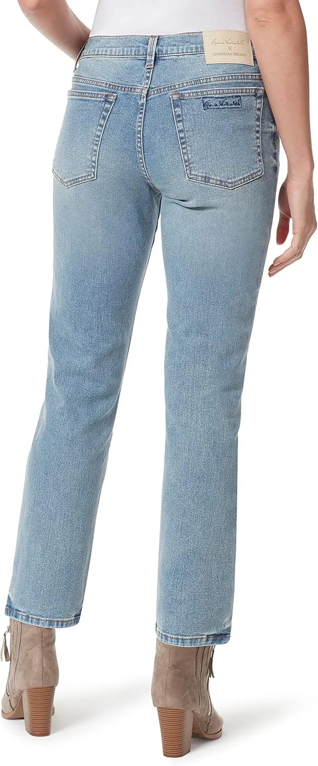 Christian Siriano x Gloria Vanderbilt Collab Women's Miles High Rise Straight Jean