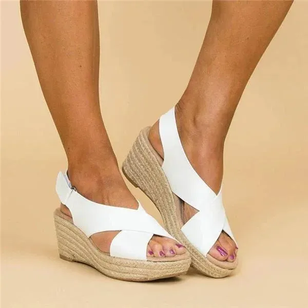 Clara - Comfortabele Orthopedische Sleehak Espadrilles