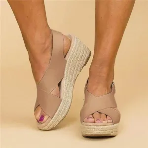 Clara - Comfortabele Orthopedische Sleehak Espadrilles
