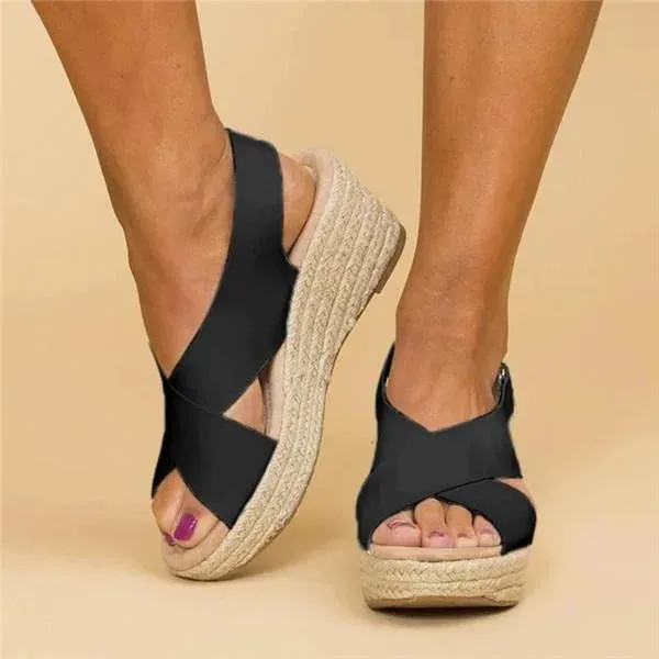 Clara - Comfortabele Orthopedische Sleehak Espadrilles