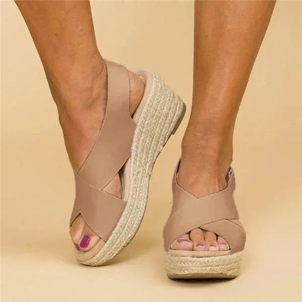 Clara - Comfortabele Orthopedische Sleehak Espadrilles