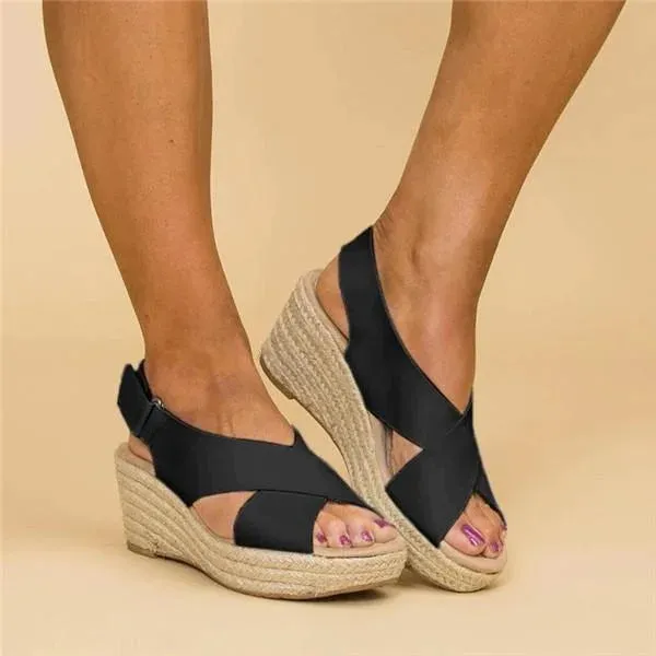 Clara - Comfortabele Orthopedische Sleehak Espadrilles