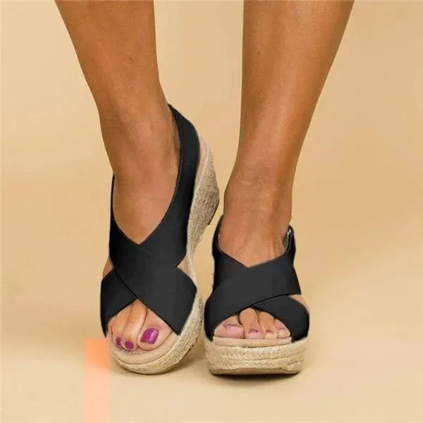 Clara - Comfortabele Orthopedische Sleehak Espadrilles