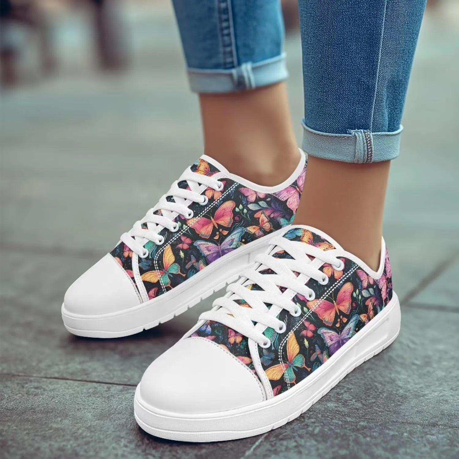 Classic Canvas Shoes Womens Platform Sneakers Low Top Lace Up Casual Tennis Athletic Shoe