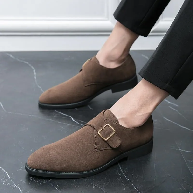 Classic Mens Loafers Brown Handmade Slip on Italian Style Office Formal Shoes Black Suede Business Formal Shoes