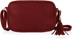 Classic Vegan Leather Crossbody Handbag - Quilted Shoulder Bag Rectangle Camera Travel Purse Satchel, Round Messenger