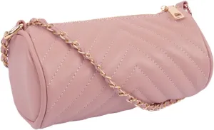 Classic Vegan Leather Crossbody Handbag - Quilted Shoulder Bag Rectangle Camera Travel Purse Satchel, Round Messenger