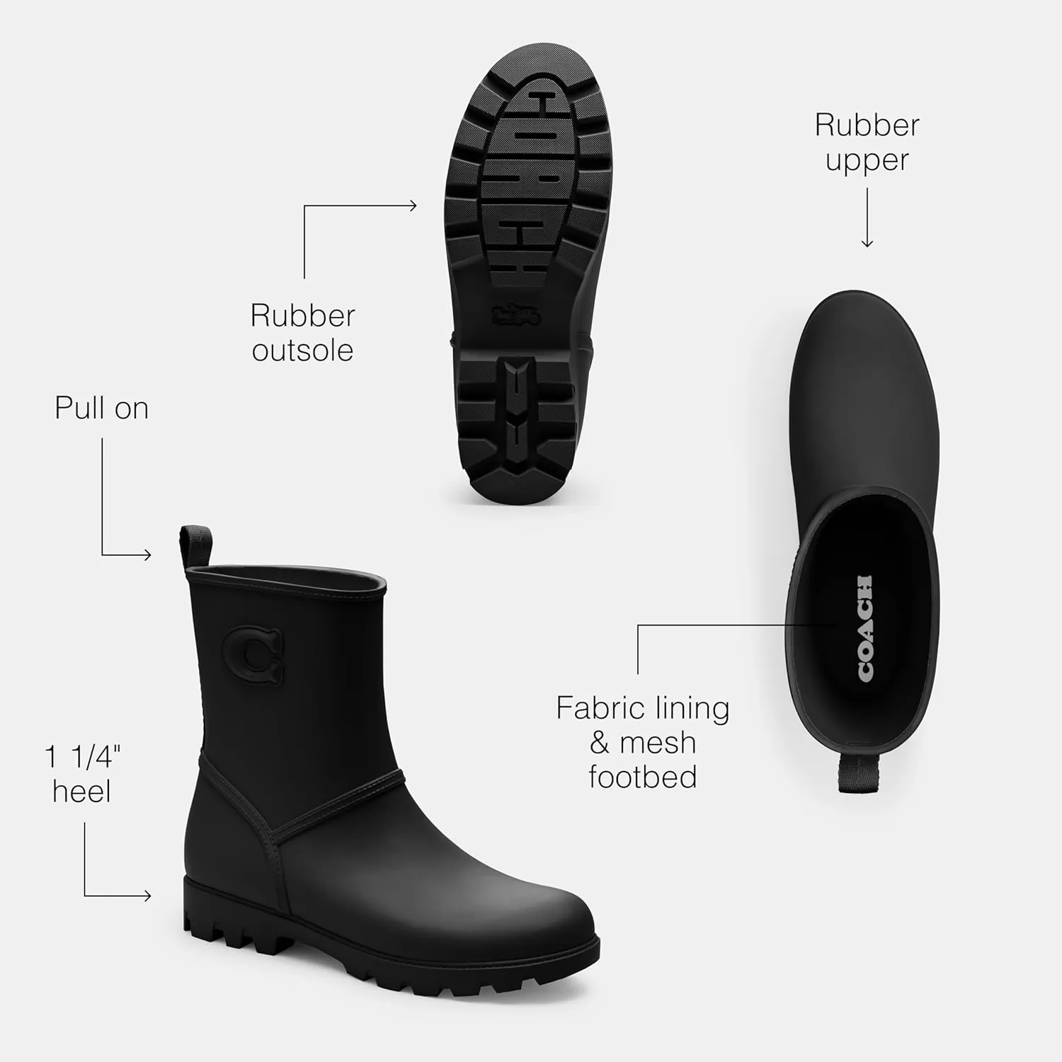 COACH Women's Ryder Rainboot Rain Shoe