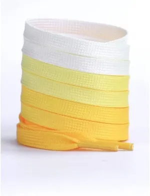 Colorful Shoelaces Candy Gradient Party Camping Boots Shoe Laces Canvas Strings Camping Silk (Color : Lemon Yellow, Size : 120CM)