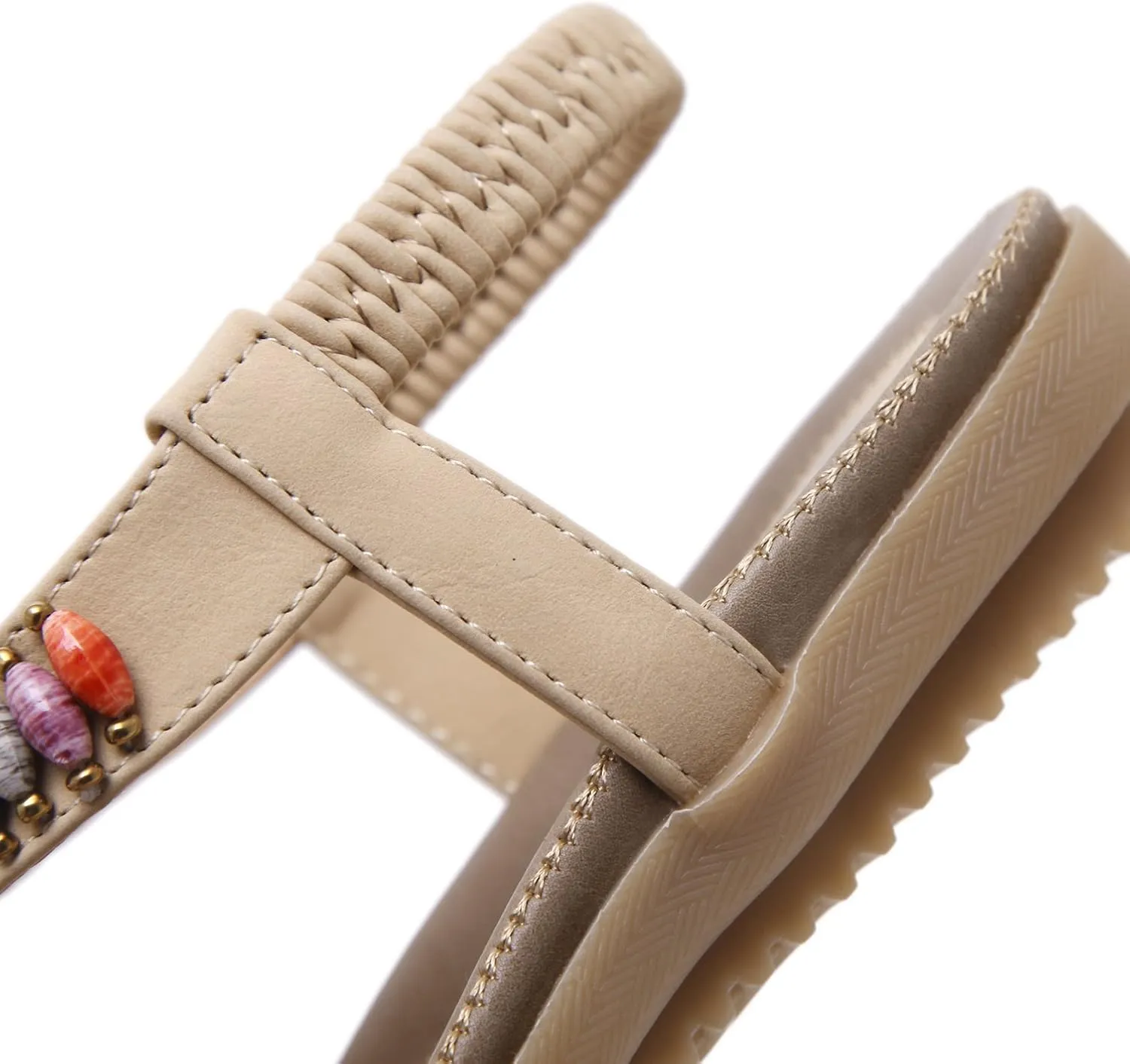 Colorful Summer Vacation T Strap Flat Sandals Open Toe Thongs Jewels Gem Candy Beaded Prime Shoes