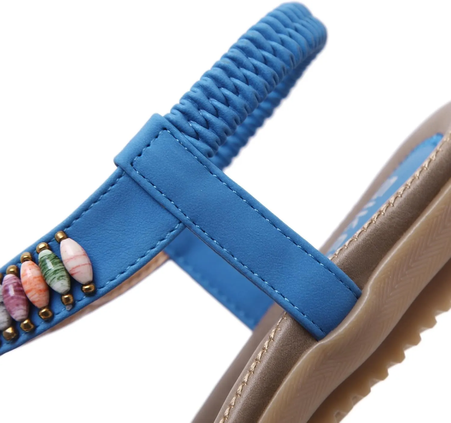 Colorful Summer Vacation T Strap Flat Sandals Open Toe Thongs Jewels Gem Candy Beaded Prime Shoes