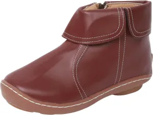 Comfortable Boots for Women Walking Leather Women Ankle Boot Comfy Fashion Round Toe Soft Sole Flat Rubble Women Boot