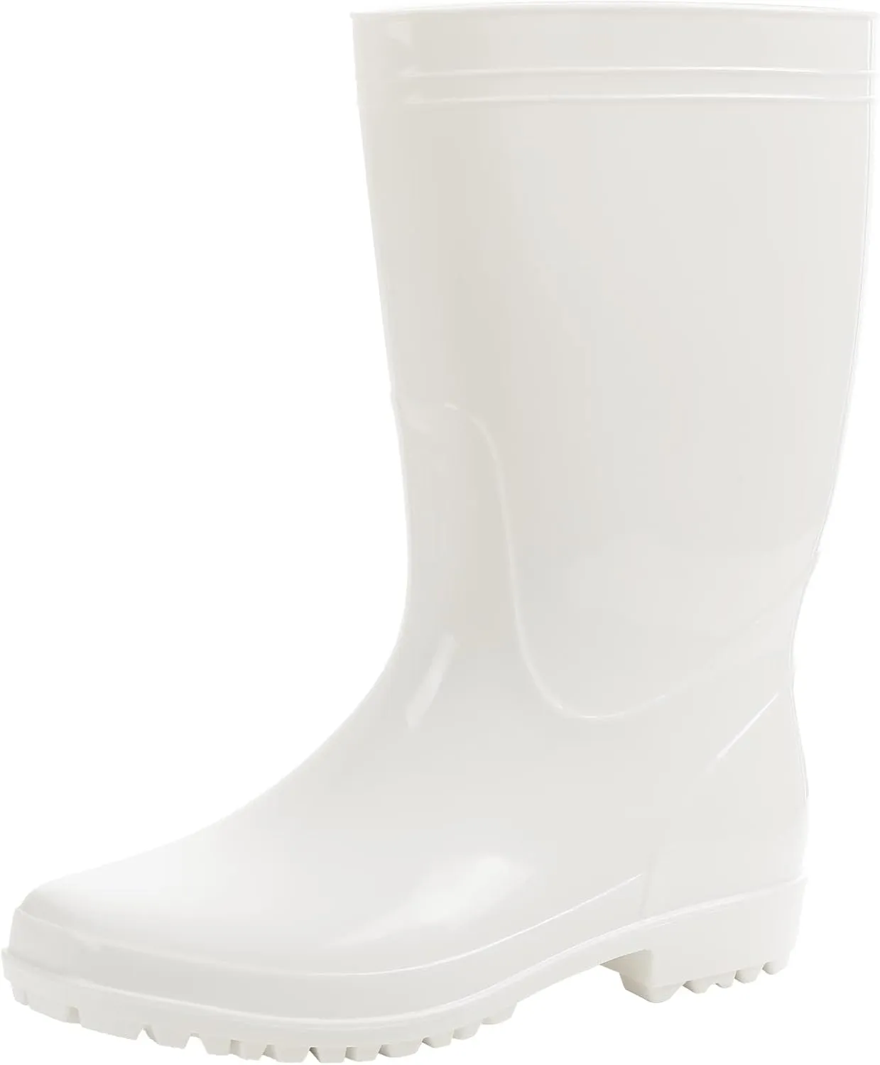 Comwarm Men's Mid-calf Rain Boots Waterproof Anti-Slip Black PVC Adult Outdoor Work Rubber Boots