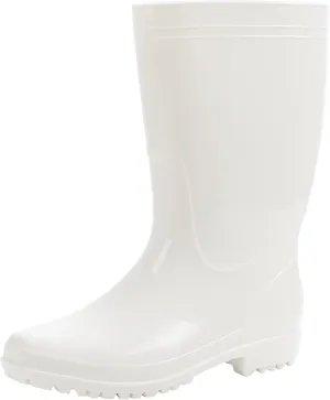 Comwarm Men's Mid-calf Rain Boots Waterproof Anti-Slip Black PVC Adult Outdoor Work Rubber Boots
