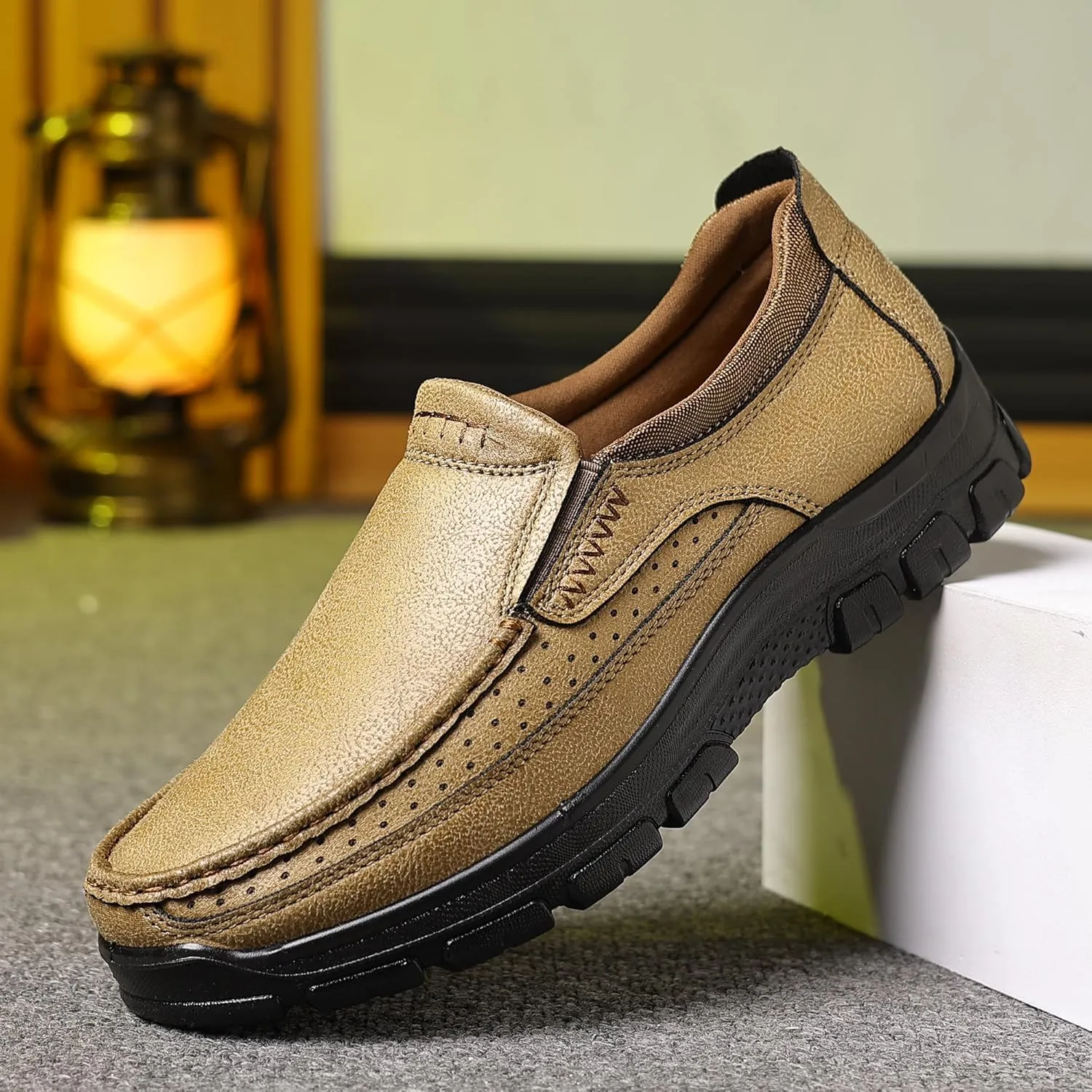 COSIDRAM Mens Casual Loafers Shoes Lightweight Luxury Comfort Bussiness Office Walking Shoes for Male