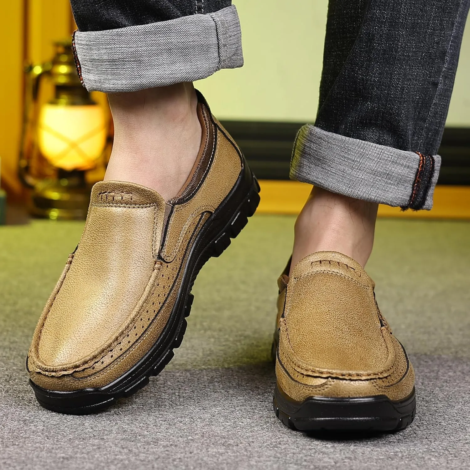 COSIDRAM Mens Casual Loafers Shoes Lightweight Luxury Comfort Bussiness Office Walking Shoes for Male