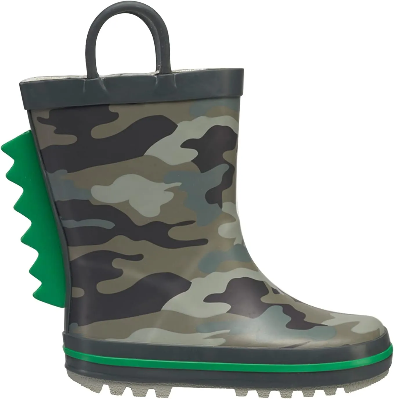 CoXist Rain Boots For Kids Toddlers Boys Girls Rubber Waterproof Shoes in Colorful Prints and Easy Pull Handles
