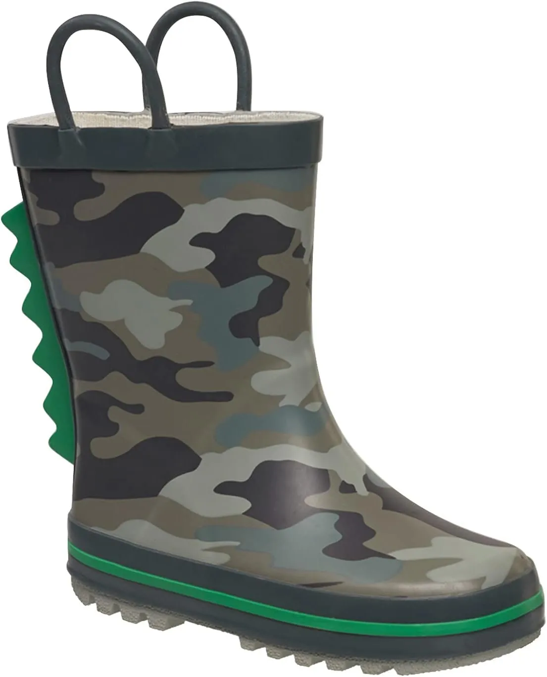CoXist Rain Boots For Kids Toddlers Boys Girls Rubber Waterproof Shoes in Colorful Prints and Easy Pull Handles
