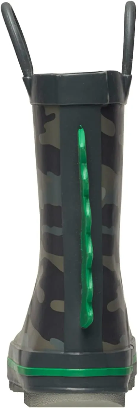 CoXist Rain Boots For Kids Toddlers Boys Girls Rubber Waterproof Shoes in Colorful Prints and Easy Pull Handles