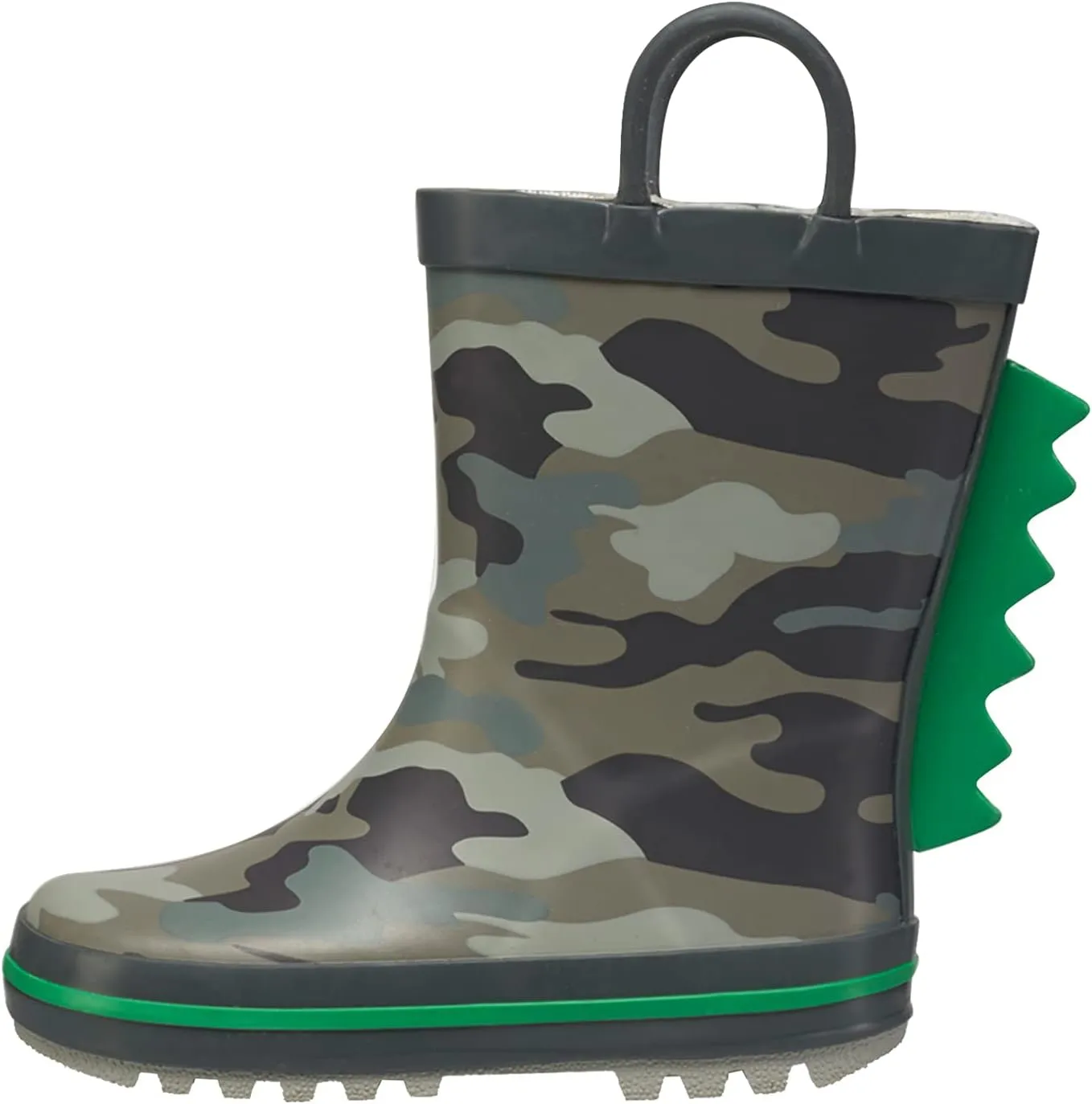 CoXist Rain Boots For Kids Toddlers Boys Girls Rubber Waterproof Shoes in Colorful Prints and Easy Pull Handles
