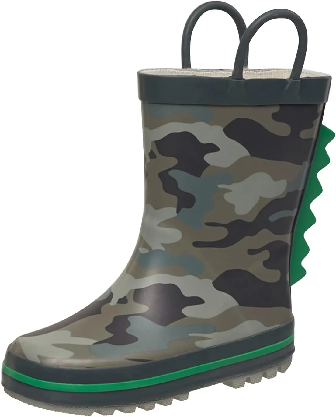 CoXist Rain Boots For Kids Toddlers Boys Girls Rubber Waterproof Shoes in Colorful Prints and Easy Pull Handles