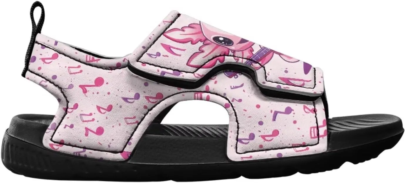 Cute Axolotl Kids Open Toe Slides Girls Boys Slip On Slide Sandals With Adjustable Strap Non-Slip Shower Shoes