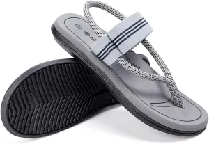 CYian Mens Sandals Slippers Rubber Flip Flops for Men Shoes with Fashion Eastic Strap Free Adjustment Indoor Outdoor