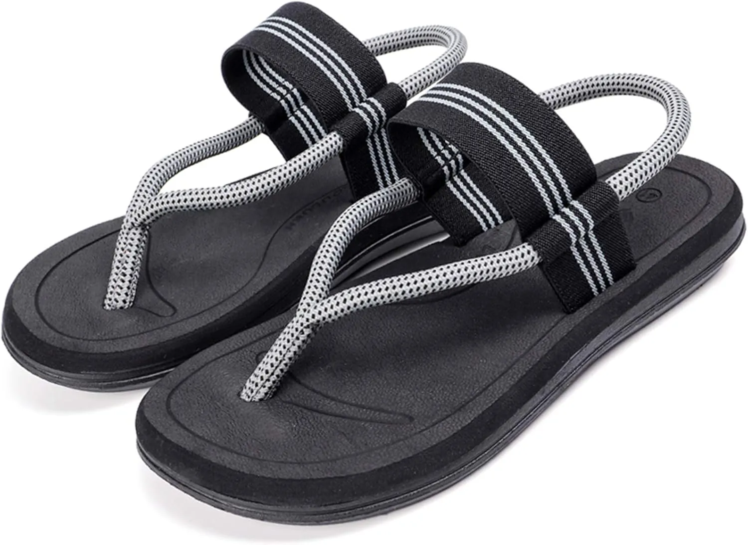 CYian Mens Sandals Slippers Rubber Flip Flops for Men Shoes with Fashion Eastic Strap Free Adjustment Indoor Outdoor