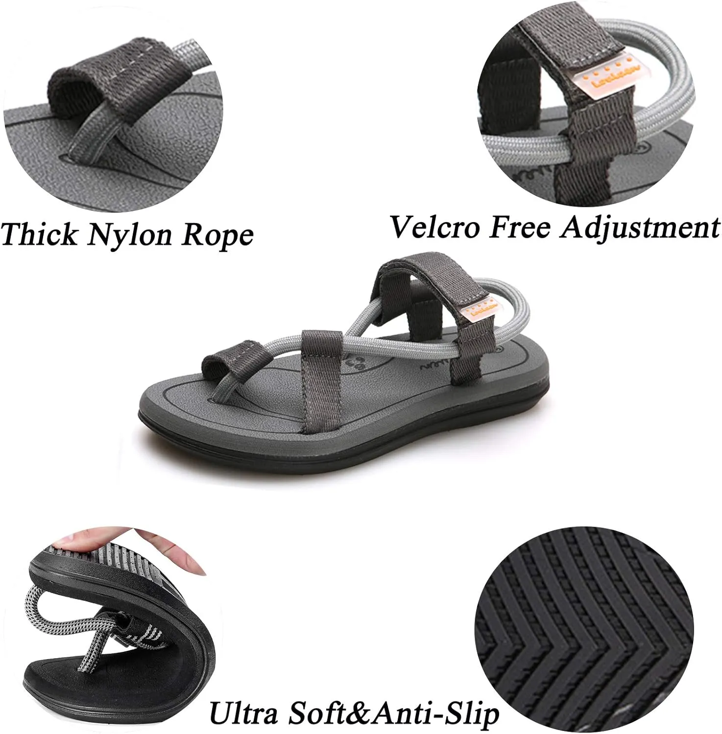 CYian Mens Sandals Slippers Rubber Flip Flops for Men Shoes with Fashion Eastic Strap Free Adjustment Indoor Outdoor