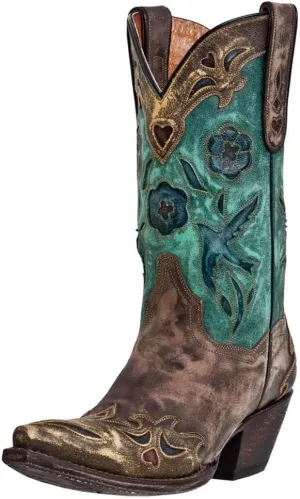 Dan Post Women's Blue Bird Snip Toe Cowboy Boots Traditional