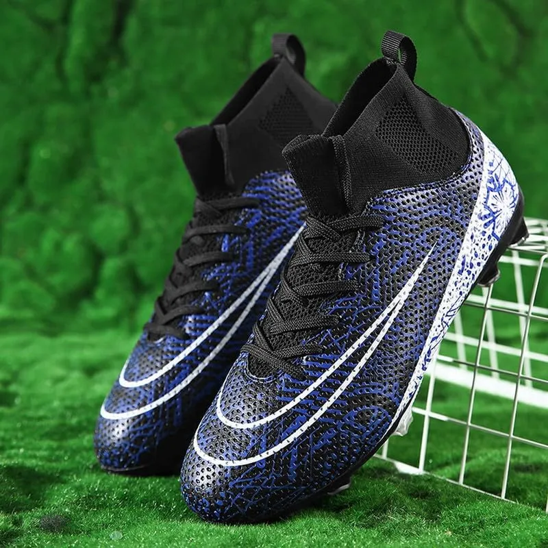DHOVOR Men's Football Cleats Football Shoes Adult Athletics High-Top Football Trainers Football Cleats Teenagers Outdoor and Indoor Soccer Shoes