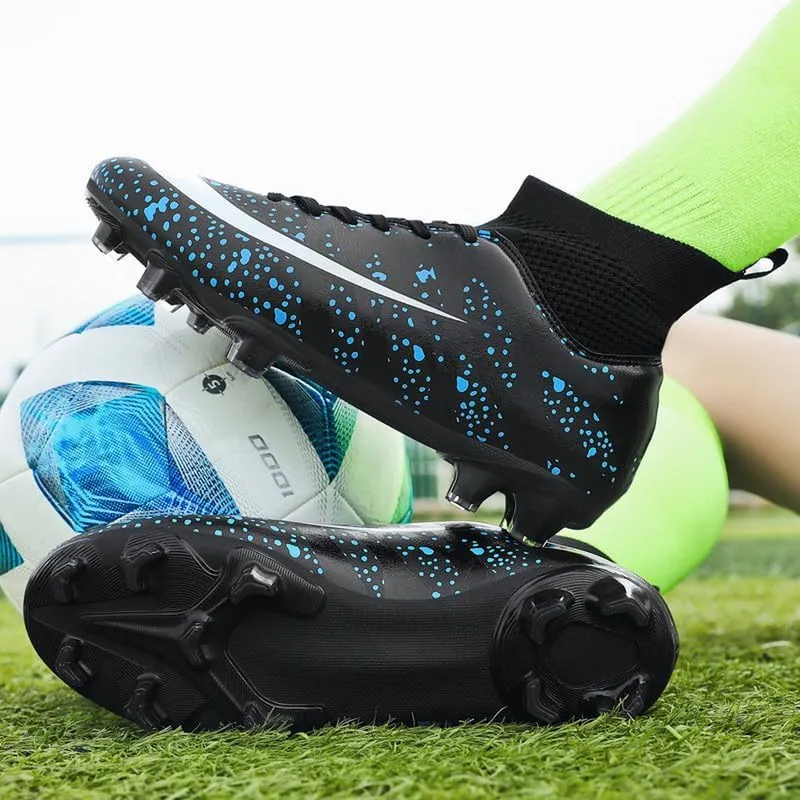 DHOVOR Womens Soccer Cleats Youth Football Cleats High-Top Athletics Football Trainers Outdoor and Indoor Soccer Shoes