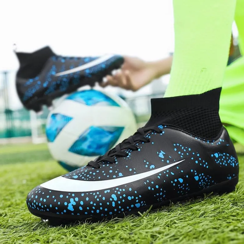 DHOVOR Womens Soccer Cleats Youth Football Cleats High-Top Athletics Football Trainers Outdoor and Indoor Soccer Shoes