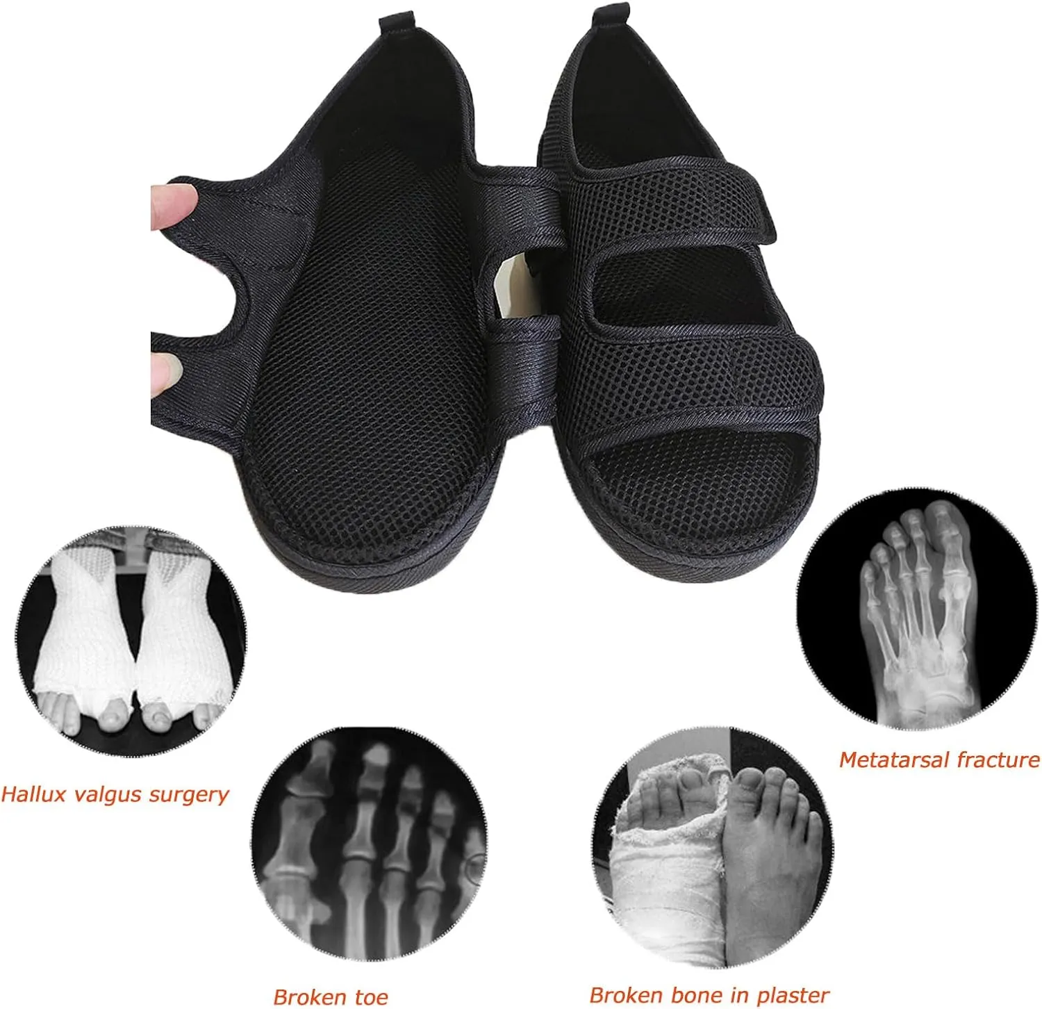 Diabetic Shoes Extra Wide Diabetic Sandals, Adjustable Closed Arch Support Orthotic Shoes for Diabetes Edema Plantar Fasciitis Bunions Arthritis Swollen Feet Indoor and Outdoor