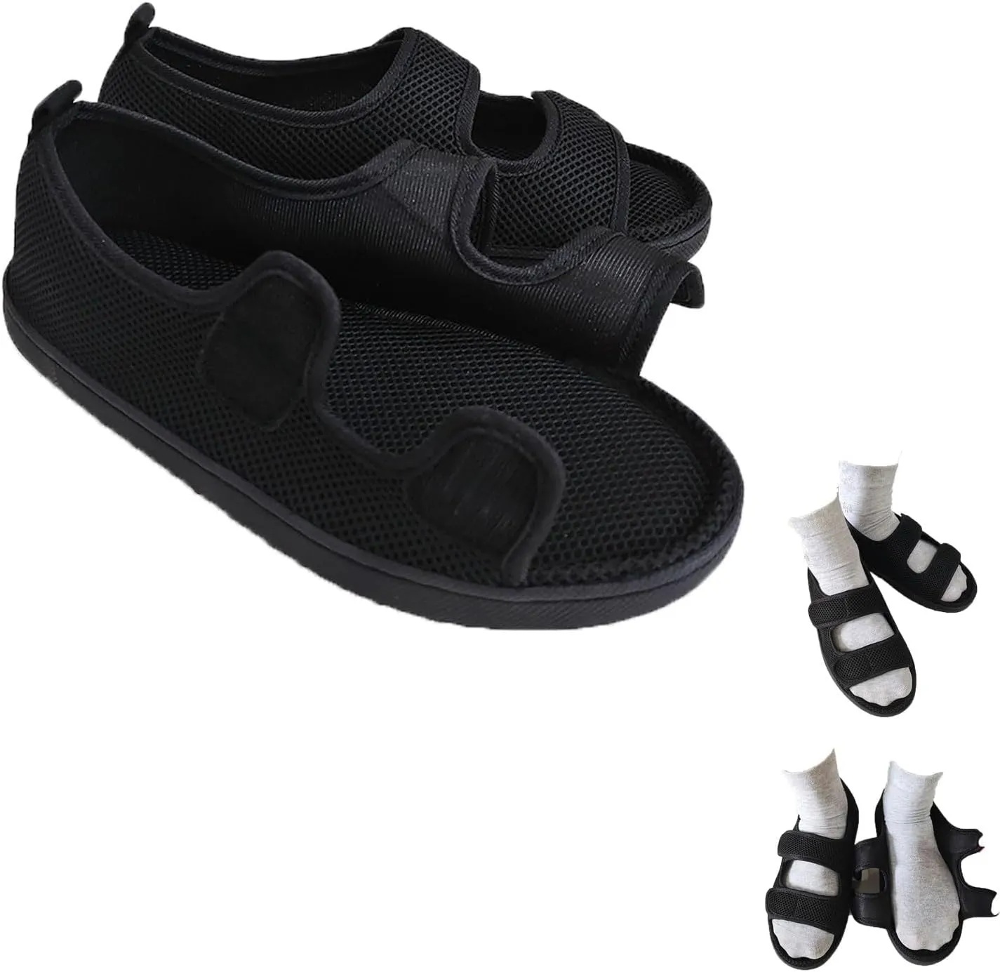 Diabetic Shoes Extra Wide Diabetic Sandals, Adjustable Closed Arch Support Orthotic Shoes for Diabetes Edema Plantar Fasciitis Bunions Arthritis Swollen Feet Indoor and Outdoor