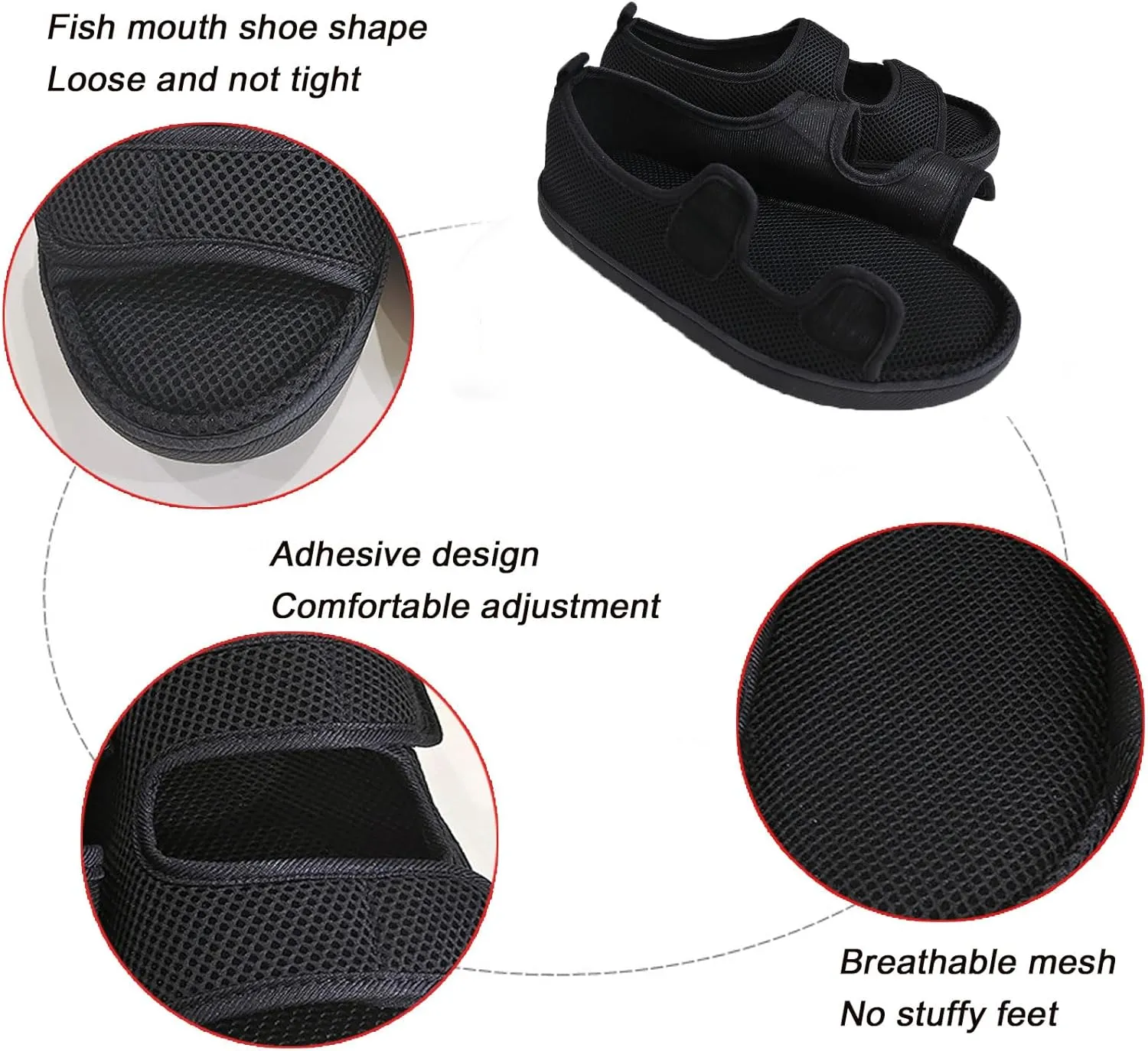 Diabetic Shoes Extra Wide Diabetic Sandals, Adjustable Closed Arch Support Orthotic Shoes for Diabetes Edema Plantar Fasciitis Bunions Arthritis Swollen Feet Indoor and Outdoor