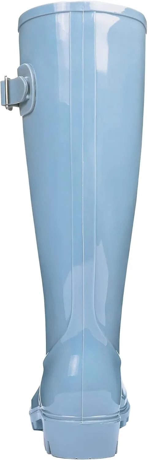 DKSUKO Women's Tall Rain Boots Garden Boots Waterproof Wellington Rubber Boots